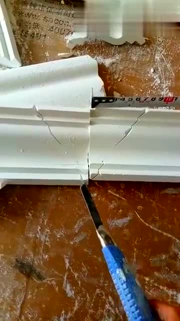 10公分的石膏线拼接90度"阴角"切多长的角才合适,老师傅教你!