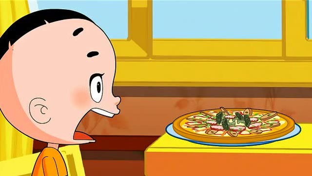 围裙妈妈突然回来,看来大头儿子的披萨又吃不成了