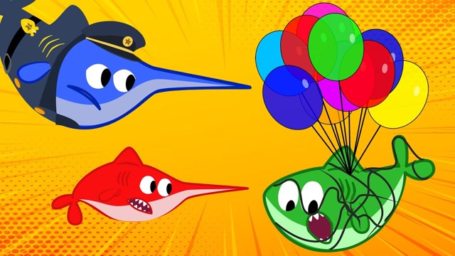 趣味益智学习:剑鱼宝宝智救小鲨鱼宝宝