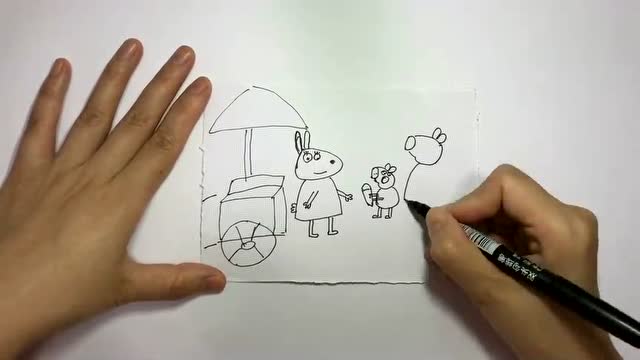 兔子小姐的冰淇淋车来了.佩吉和她妈妈要去买冰淇淋.