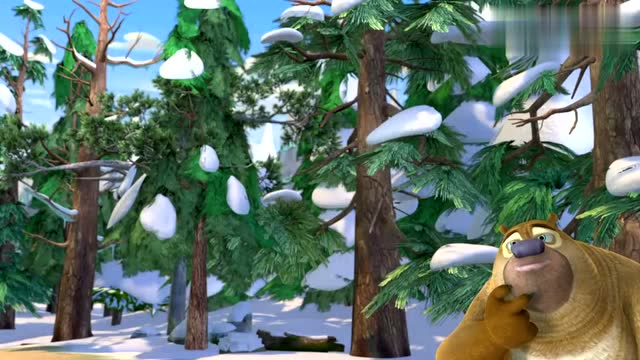 熊出没:熊二挖地瓜发现一个树洞,树洞里有吃的,用来当美食仓库