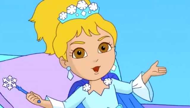 爱探险的朵拉:朵拉终于见到了漂亮的雪公主,冰精灵也可以回家了