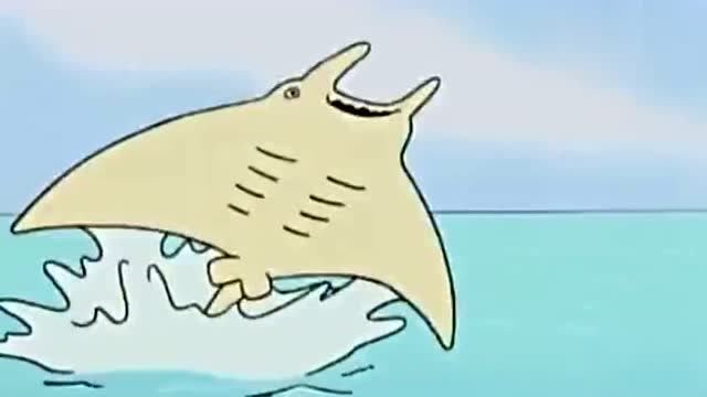 动漫 巴巴爸爸一家出海玩,巴巴祖和巴巴拉拉变身成鱼下海了