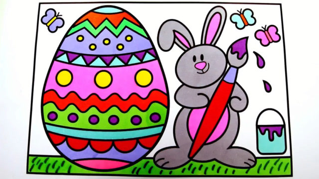 会画彩蛋的小兔子简笔画基础课程