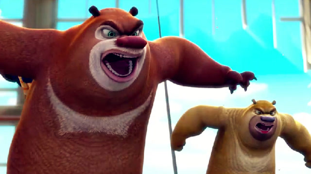 熊出没之夺宝熊兵,熊大熊二光头强使出龙卷风,坏人无处可逃