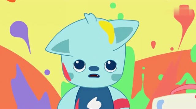 小闪电身上沾满颜料!