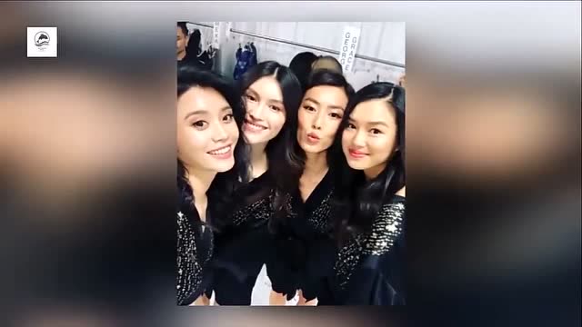 刘雯奚,梦瑶集体晒维密后台合照