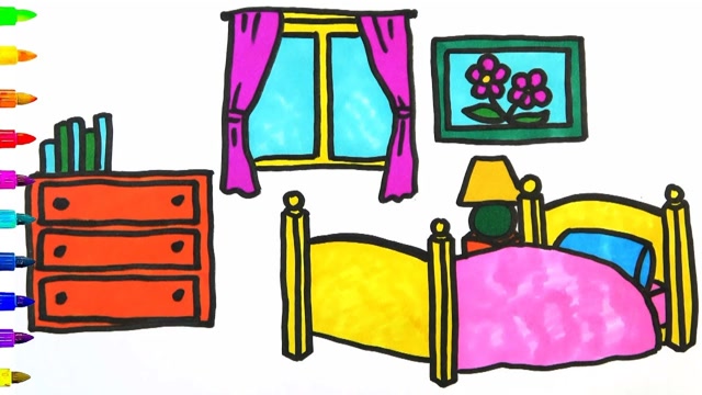 亲子简笔画:可爱漂亮卧室