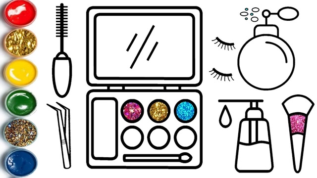 儿童简笔画,化妆品香水画画