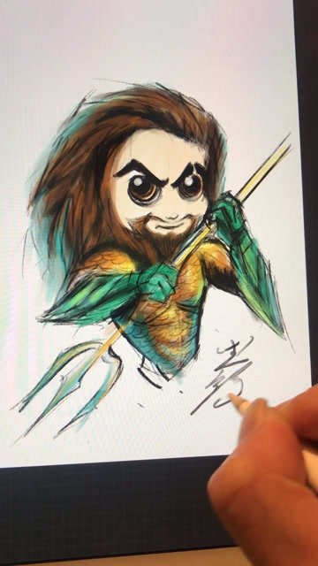 画一只q版海王,可爱吧