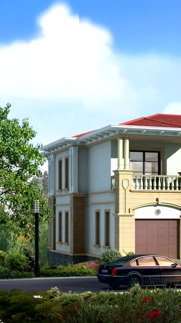 两层小楼,有车库还有阳台,经济又实用,农村人都喜欢这样建!