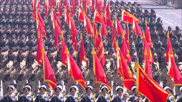 抗战胜利70周年大阅兵:"狼牙山五壮士"英模方队接受检阅