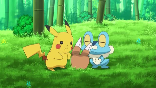 宠物小精灵,皮卡丘带着呱呱泡蛙,成功的救出了哈力栗