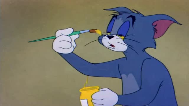 猫和老鼠:汤姆耍小聪明,在眼皮上画了眼睛,光明正大的睡觉偷懒!