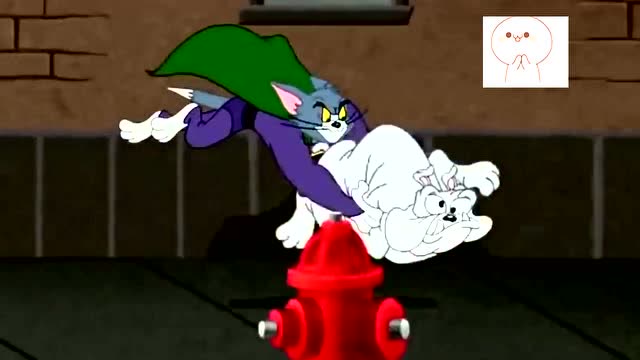 猫和老鼠,汤姆和杰瑞比赛跑步,杰瑞作弊!这样就不好了吧!