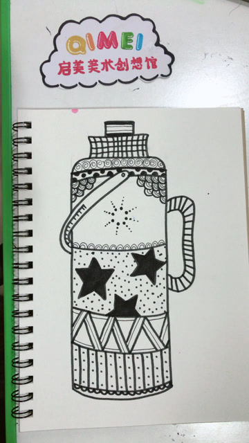 线描:写生家里的水壶,适合一二年级的孩子们画哦!
