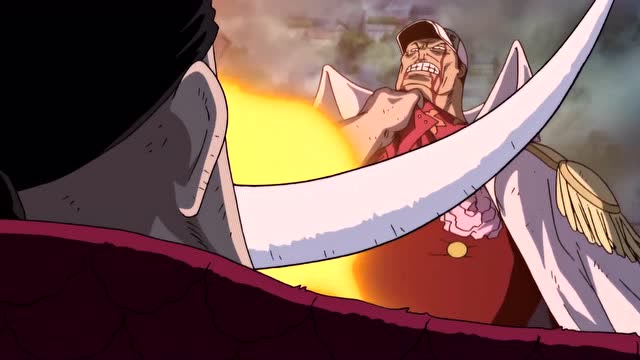 海贼王里非常震撼的战斗场面,尤其那个暴打赤犬的画面,美如画