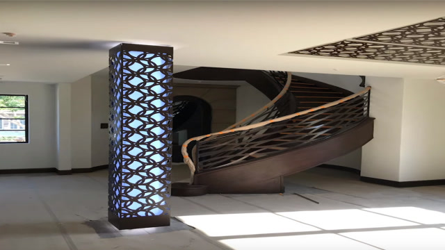 老师傅自制超大室内装饰灯,这体积摆客厅都能当柱子了!