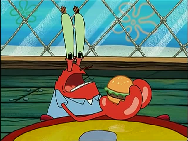 海绵宝宝:蟹老板来到蟹黄堡发呆!