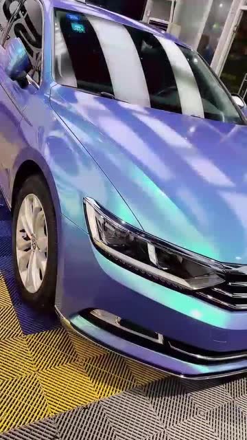 大众迈腾贴膜改色,电光蓝,漆面太亮了太酷了