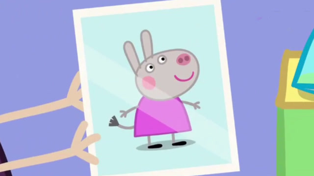 小猪佩奇收藏了一张照片,那是它的好朋友小毛驴戴芬