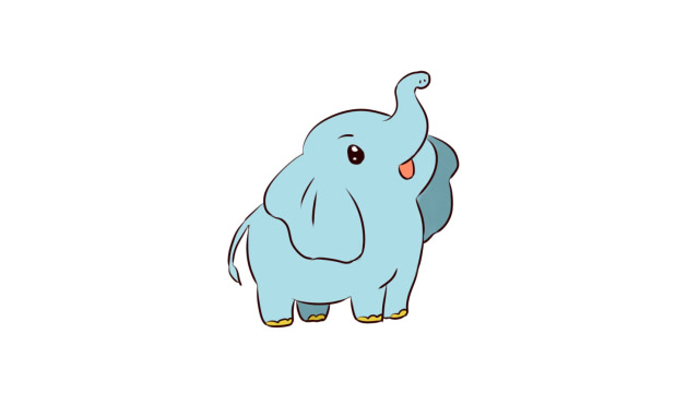 雪景手绘板,教你画小象,小朋友一看就能学会的简笔画教程