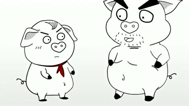 猪屁登卡通简笔画图片