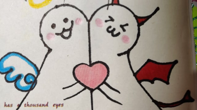 简笔画 天使与恶魔