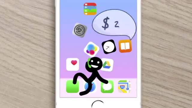 火柴人游戏动画:玩智能手机桌面打电话
