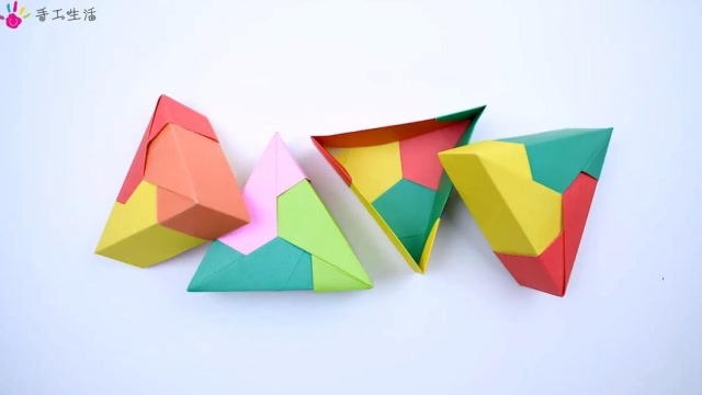 用纸盒制作立体三角形图片