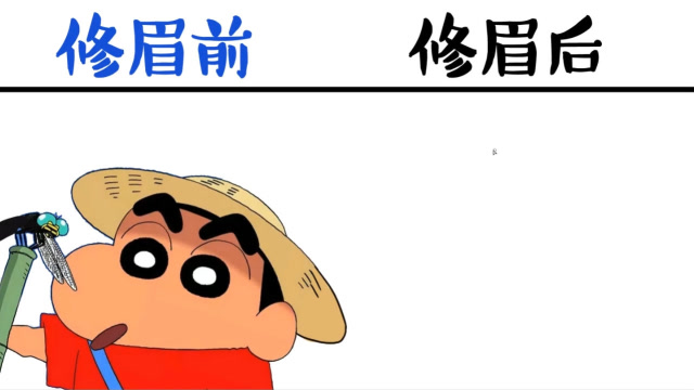 蜡笔小新修眉前vs修眉后,特点都没有了,那这还是他吗?