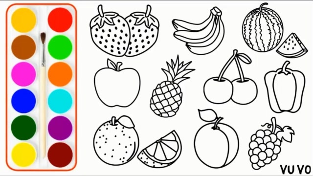 如何为孩子们画出有趣的水果,让孩子给水果涂色!