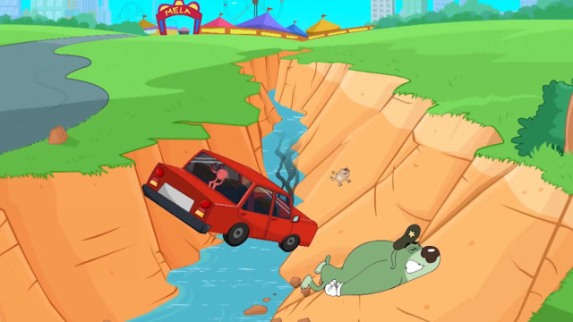 兄弟们开车去游乐场,老鼠付假币乘车,还将车子开进了臭水沟?