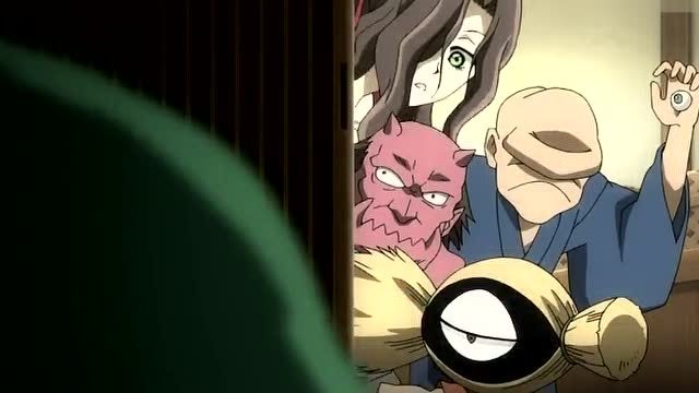 滑头鬼之孙-千年魔京:远野妖怪躲角落吃东西被当作老鼠