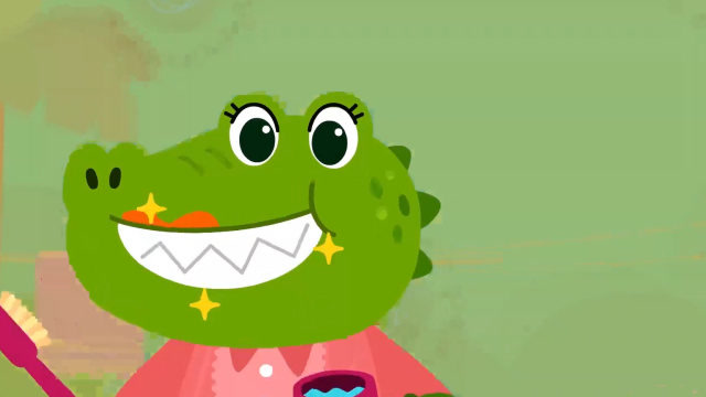 宝宝巴士:鳄鱼妈妈爱刷牙,将牙齿刷得亮晶晶的