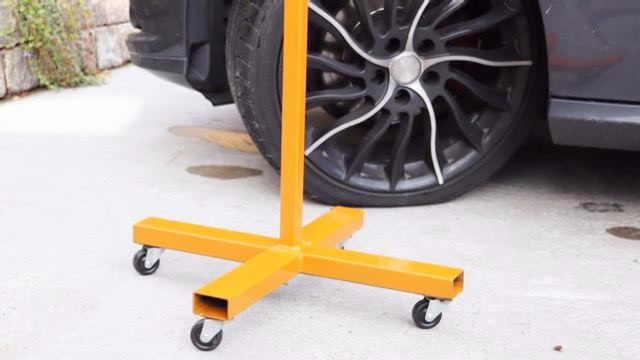 自制简单的4轮工具车,来运送汽车轮胎,简直是绝了