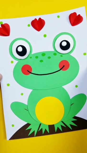 用几何图形,做一只可爱的小青蛙,快来一起玩吧!