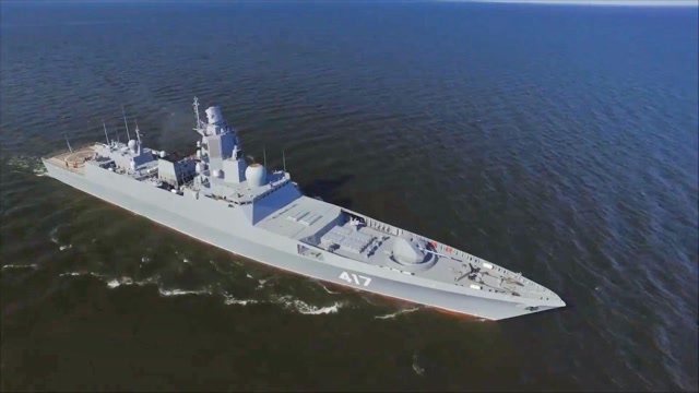 军事武器,俄罗斯海军22350型护卫舰实弹射击训练,威力十足