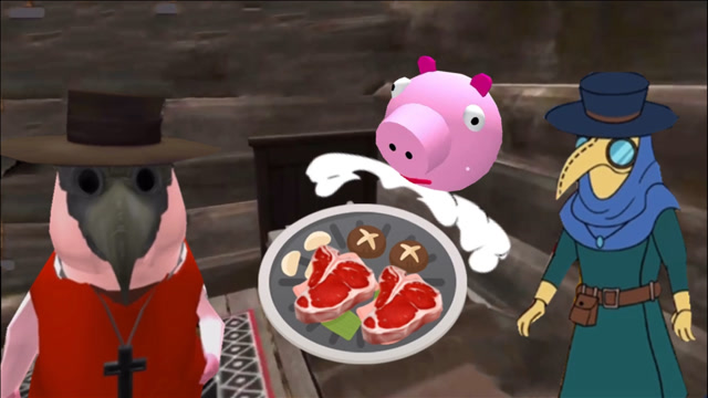 疯狂佩奇:塔米在家一边吃烤牛排,一边偷看佩奇的秘密!