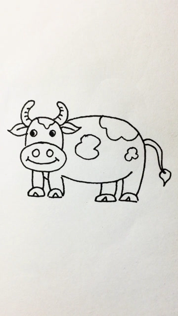 小牛简笔画 简单图片