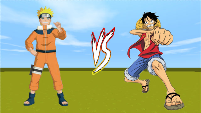 迷你最强之战:100个路飞对战100个漩涡鸣人,路飞惨败阿