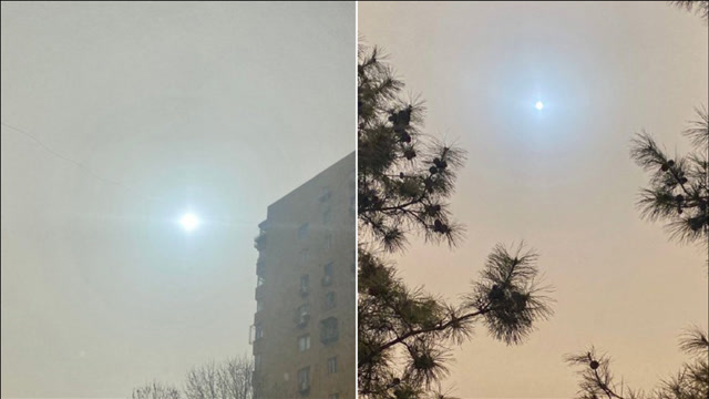 北京被沙尘袭击天空出现蓝太阳专家解读来了