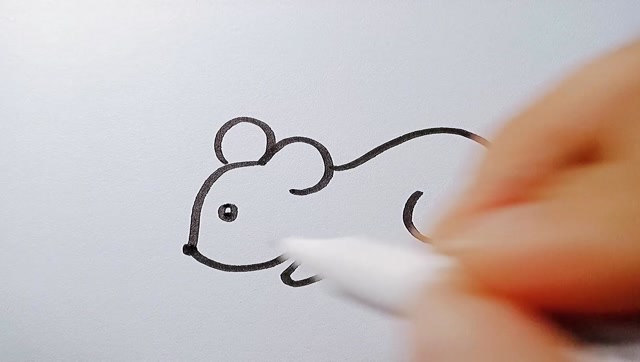 简笔画:用数字3画老鼠,你看笔一共用了几个3?