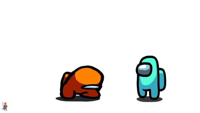 amongus太空狼人杀:太空人小黄行走中的音响,小蓝看呆了!