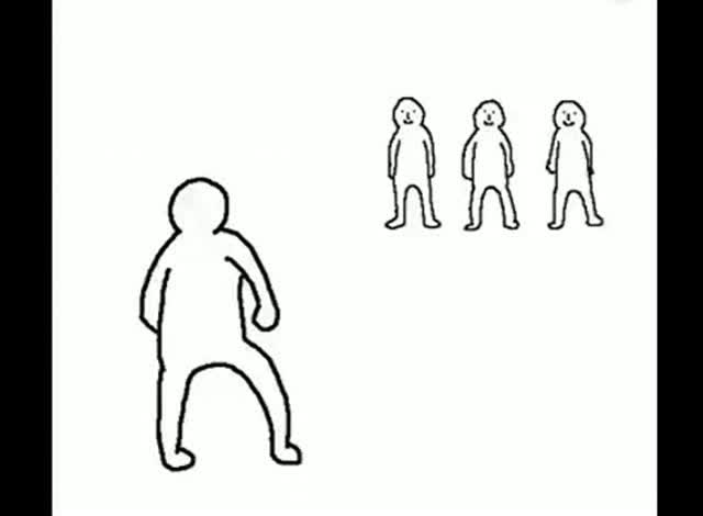 岛国小哥把他和朋友玩一二三木头人的过程用动画记录下来.