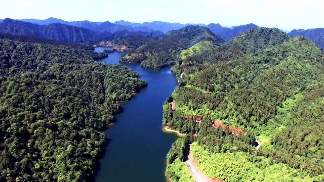 航拍古蔺县红龙湖水库