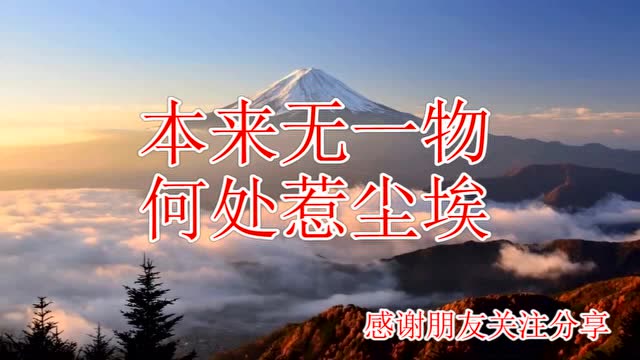 本来无一物,何处惹尘埃,说的真好!