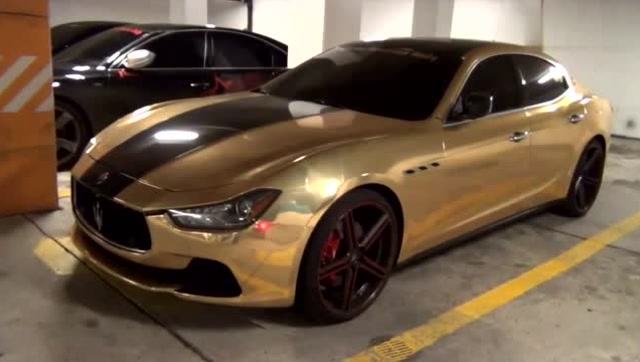 帅气!车库实拍电镀金玛莎拉蒂ghibli