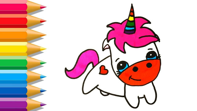 亲子简笔画:漂亮的小马,涂颜色右脑开发