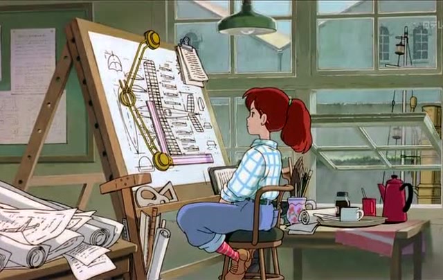 红猪:可爱的小女主菲奥给红猪修理飞机